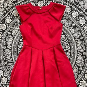 Ted Baker Just for You Red Dress with Cap Sleeves Size 1